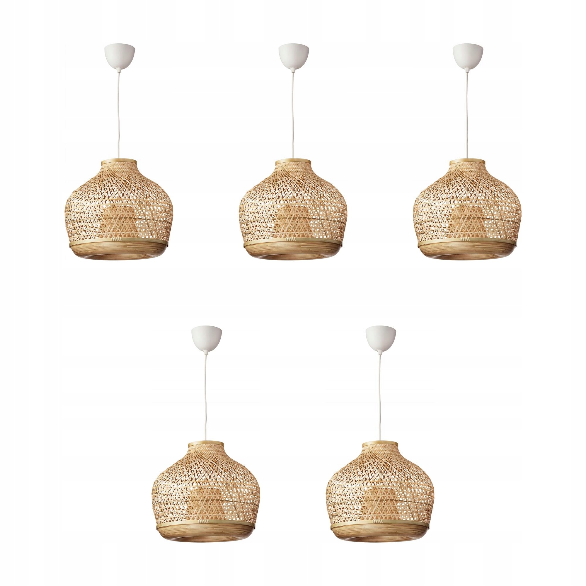 5 szt. Misterhult Lampa wisząca bambus/wykonano ręcznie 45 cm