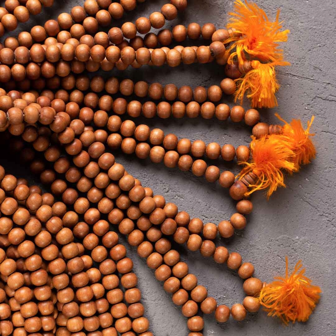 Mala buddhistické santalové dřevo "XL" Ø 1