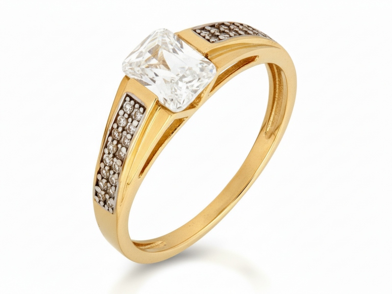 Dámský zlatý prstýnek 585 s kubickou zirkonií jako dárek módní design