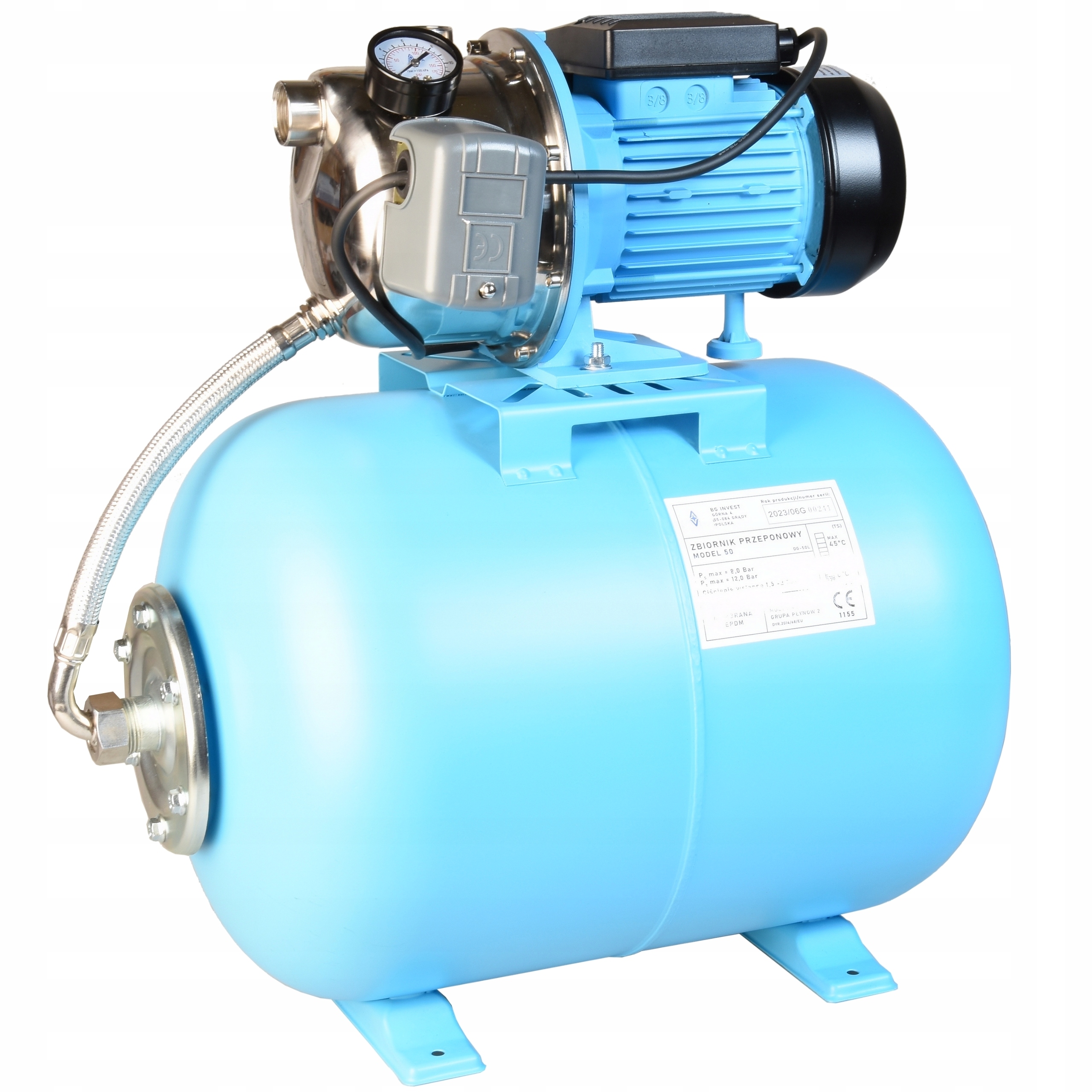 Hydrofor 50 L Nádrž Na Vodu Hydroforová Pumpa Js 1100 Kompletná Sada