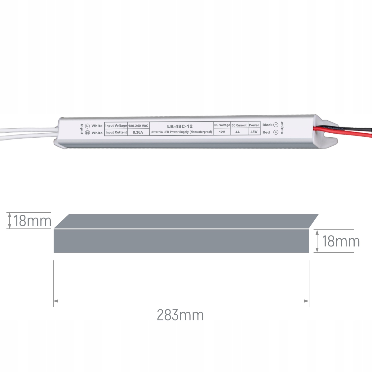 ZASILACZ LED SLIM 48W 12V/DC MODUŁOWY ULTRA WĄSKI! Typ zasilacz
