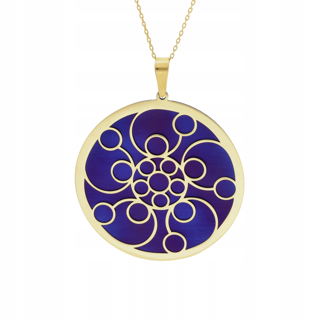 Přívěsek kulatý titan stříbro pozlacený