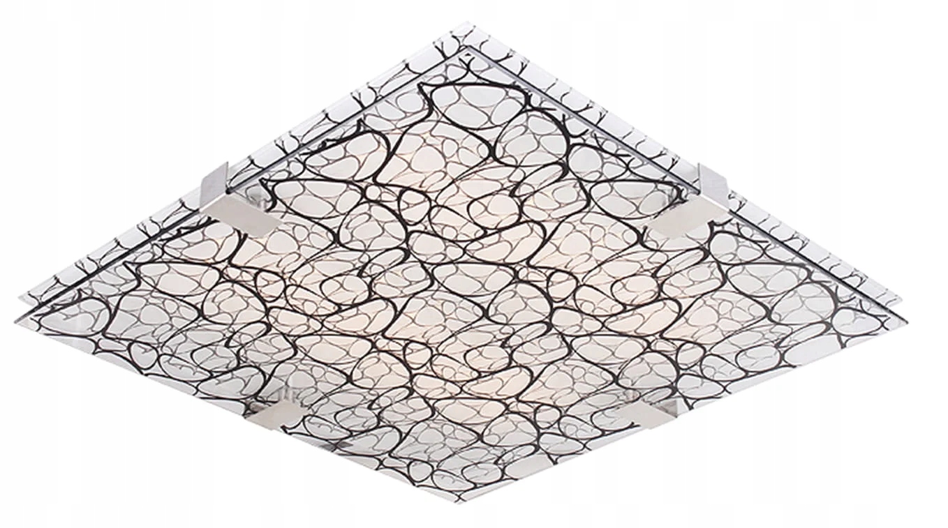 Stropná lampa stropné svietidlo, chrómová, čierna, štvorcová, 40 cm Candellux