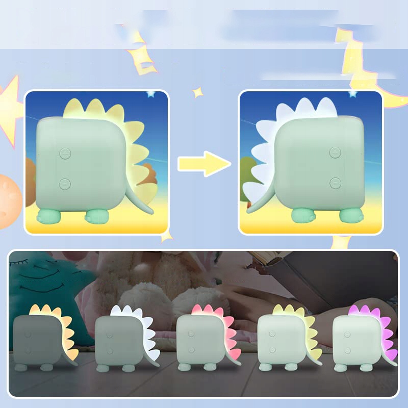 DINOZAUR CYFROWY BUDZIK DZIECI TIMER Z LAMPKĄ USB Szerokość całkowita 8.5 cm