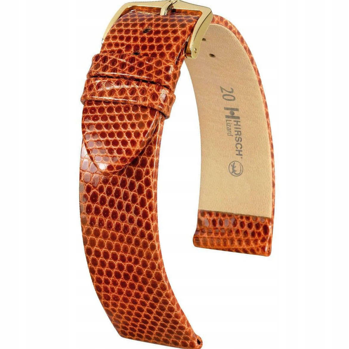 Hnědý kožený opasek 20 mm Hirsch Lizard