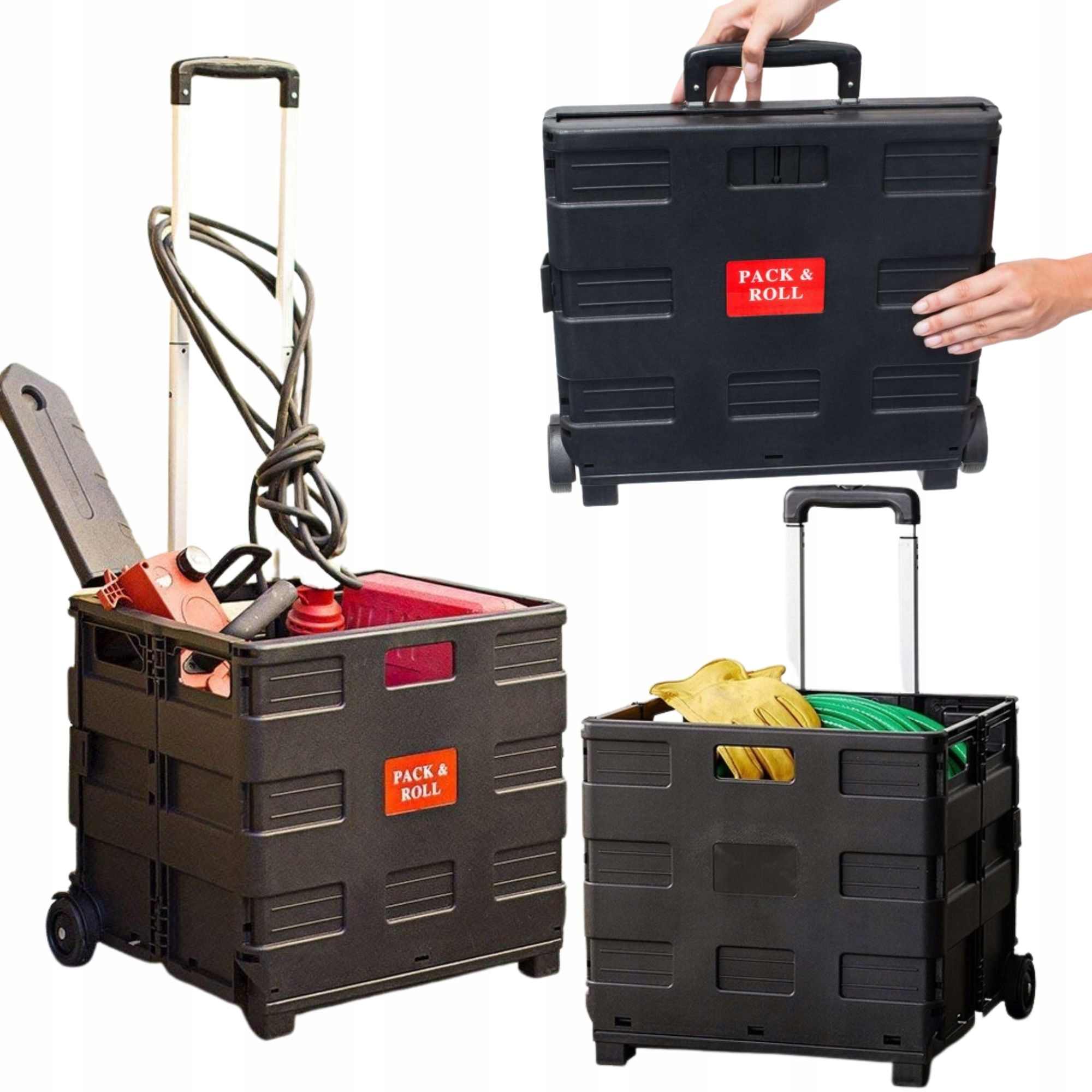 

Wózek Skrzynka Koszyk Składany 2 Kółka Transport