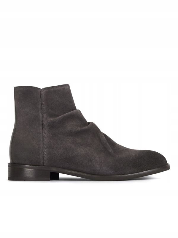 Damon Semišové Šedé Boty Se Zapínáním Na Zip 45