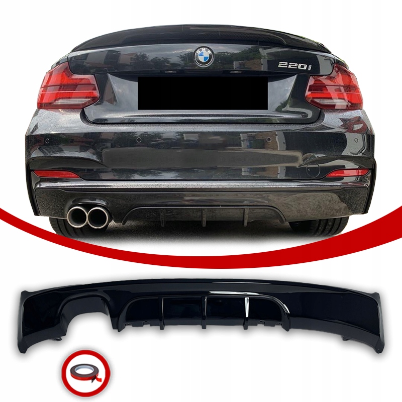 Bmw F22 F23 Zadní Difuzér Nárazníku Spoiler M Performance Černý Lesk