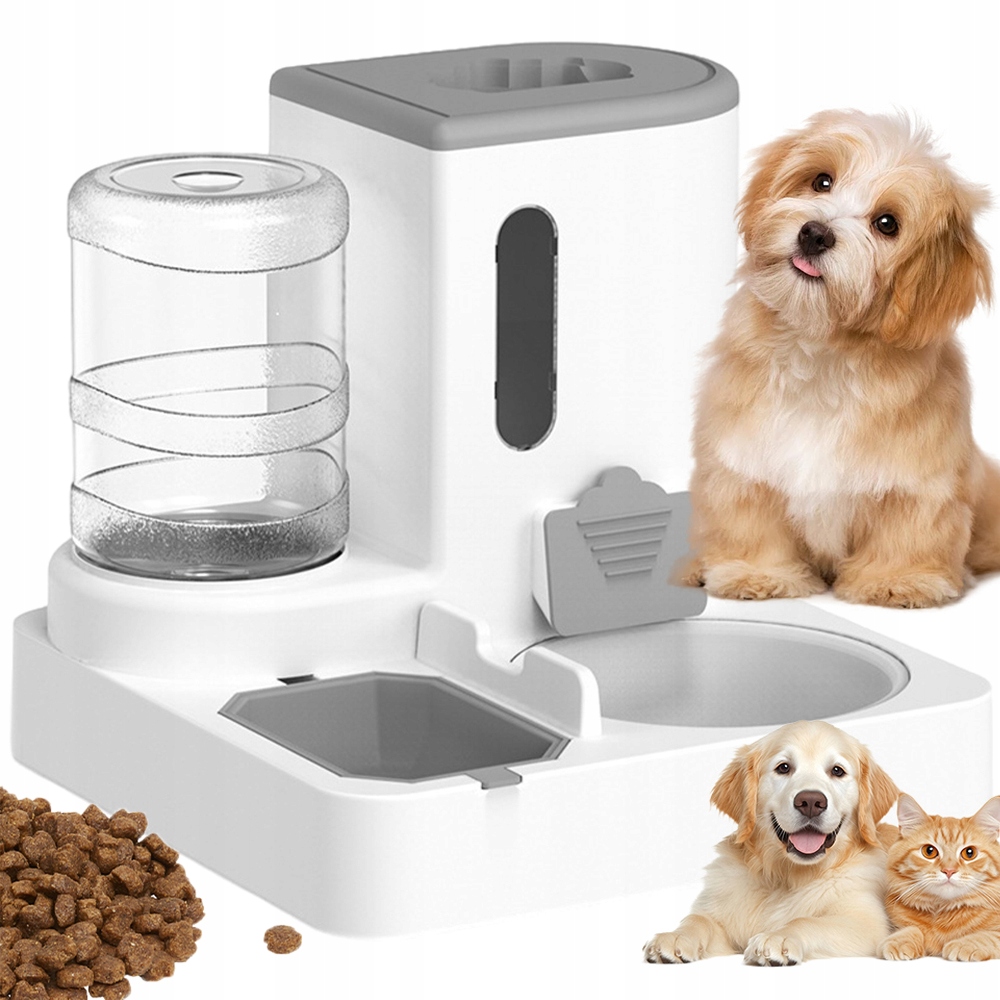 Levně Výdejník Vody A Krmiva Pro Psa Kočku Automatická Miska Dávkovač Napáječka 2V1
