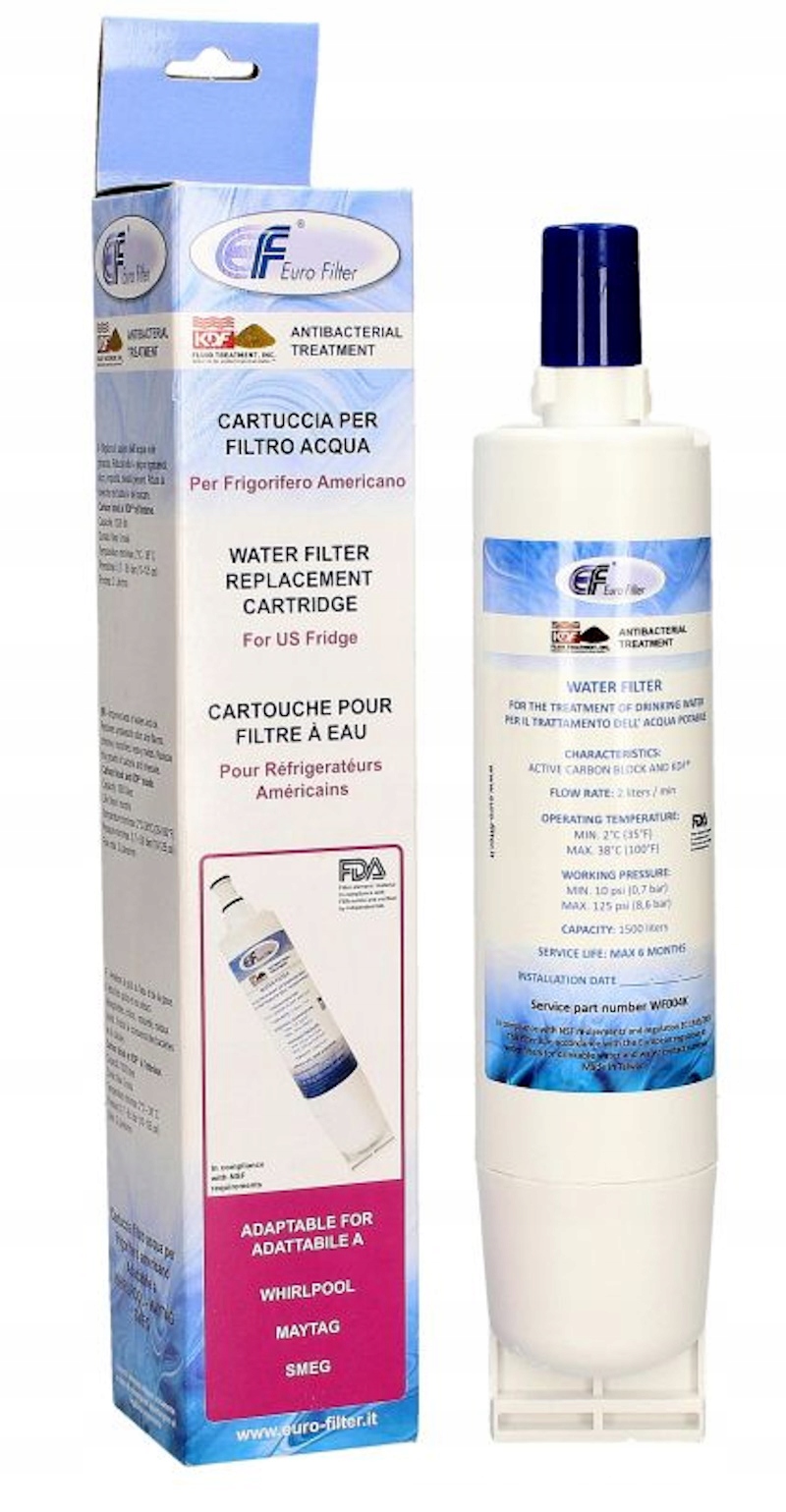 Filtr wody do lodówki dystrybutora wody Whirlpool Smeg Bauknecht WF004K