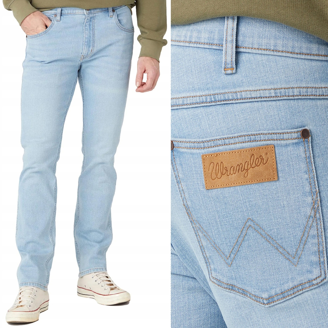 Wrangler Greensboro Blue Waves jednoduché pánské džínové kalhoty W30 L32
