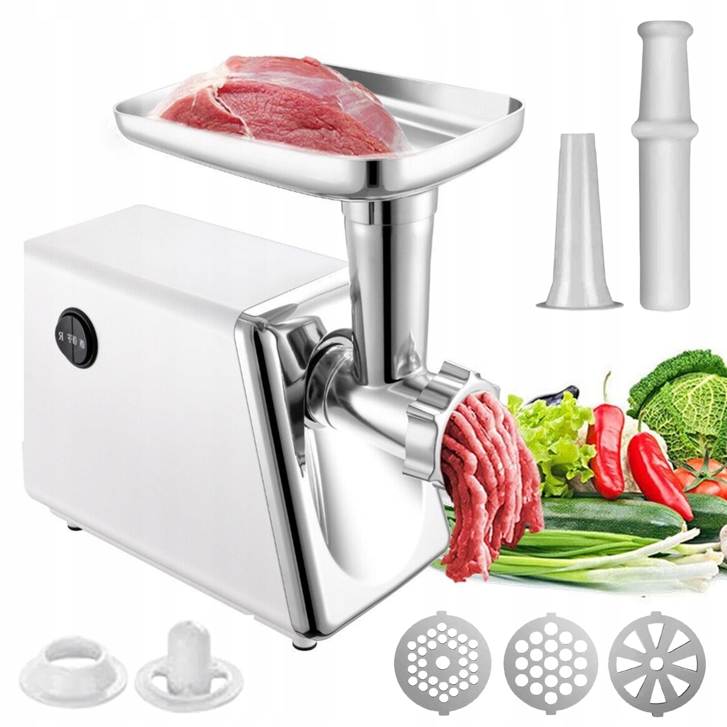 Elektrický Čtyřstranný Mlýnek Na Maso S 3 Čepelemi