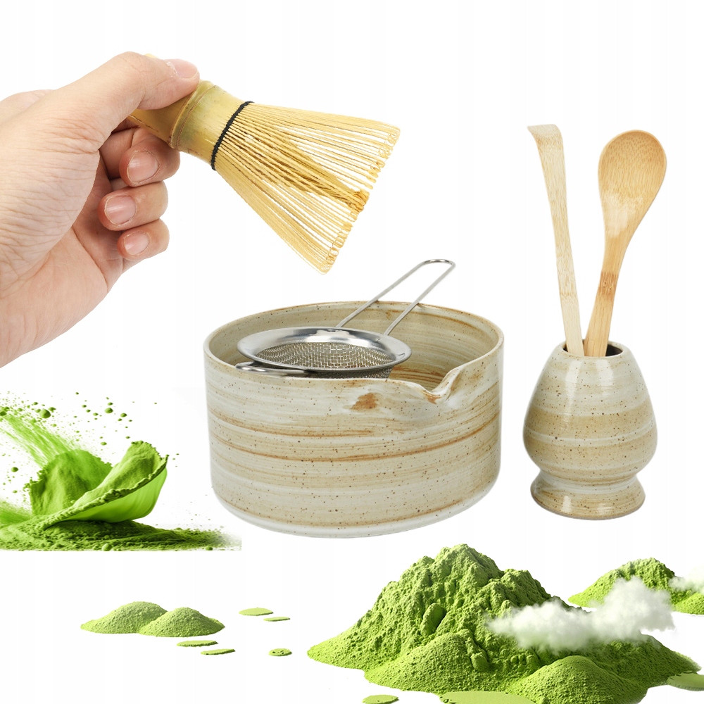 Levně Tradiční sada pro Matcha s keramickou miskou a bambusovými doplňky