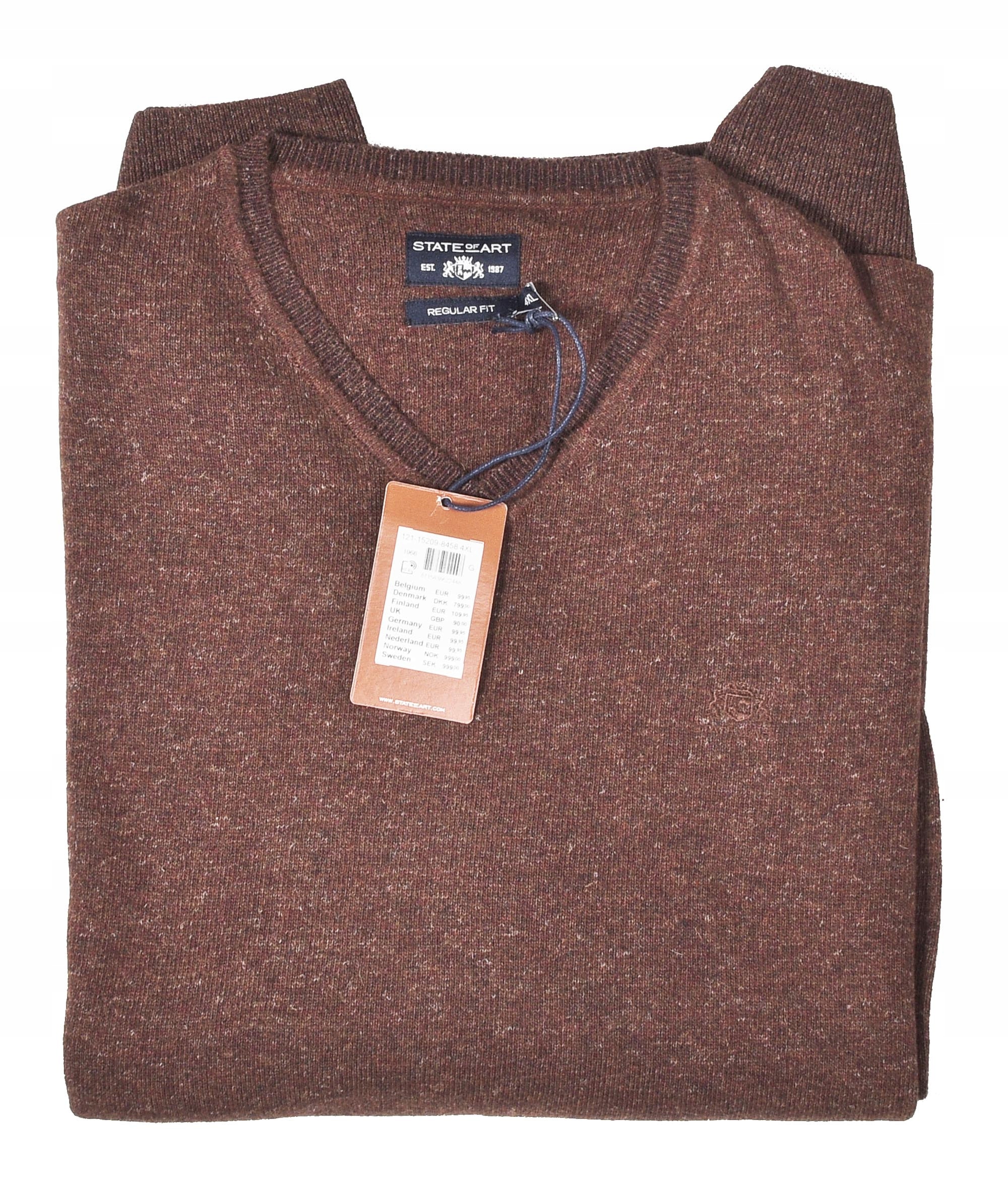 

State Of Art Sweter v-neck Wełna serek duży 4XL