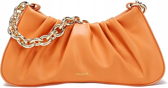 Jollque Dámská Oranžová Kabelka Dumpling 13x5x2,3 cm Malá kůže