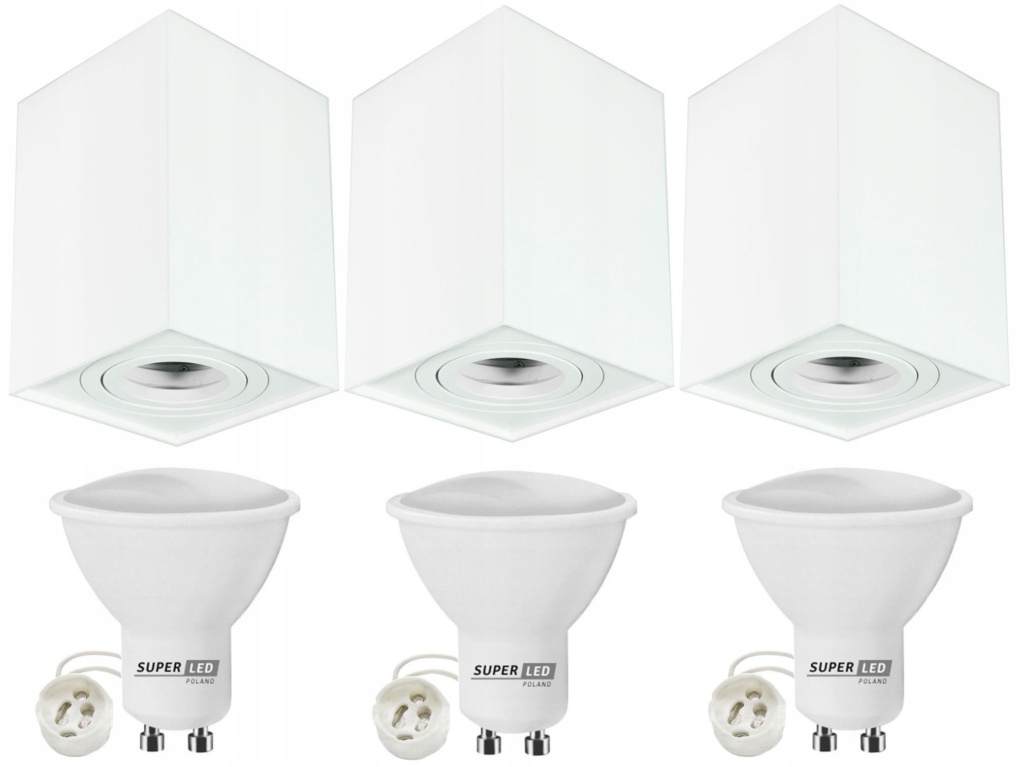 

Zestaw 3x Oprawa Natynkowa GU10 spot +led GU10 5W