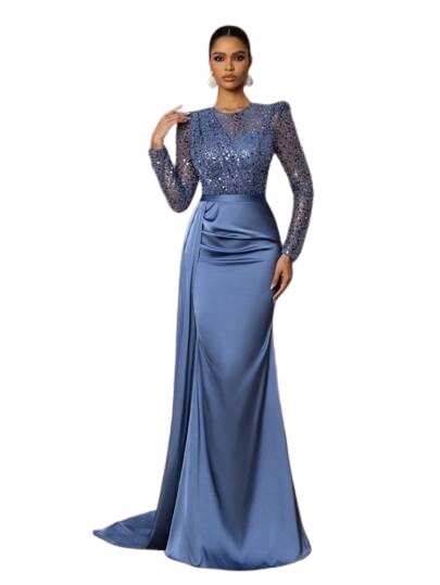 Shein Dlouhé Šaty S Flitry A Dlouhým Rukávem, Velikost 1KF