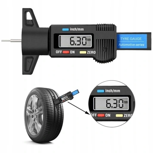 Miernik głębokości bieżnika opon PROTESTER cyfrowy LCD 0-25,4 mm