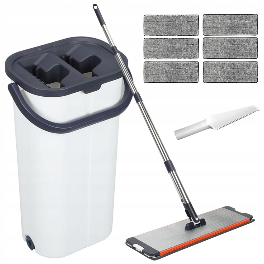 Levně Sada mop dvoukomorový kbelík 40 cm, 6 x mikrovlákno