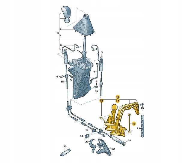 2E0711017A - ОРИГИНАЛЬНЫЙ МЕХАНИЗМ ПЕРЕКЛЮЧЕНИЯ ПЕРЕДАЧ VW CRAFTER