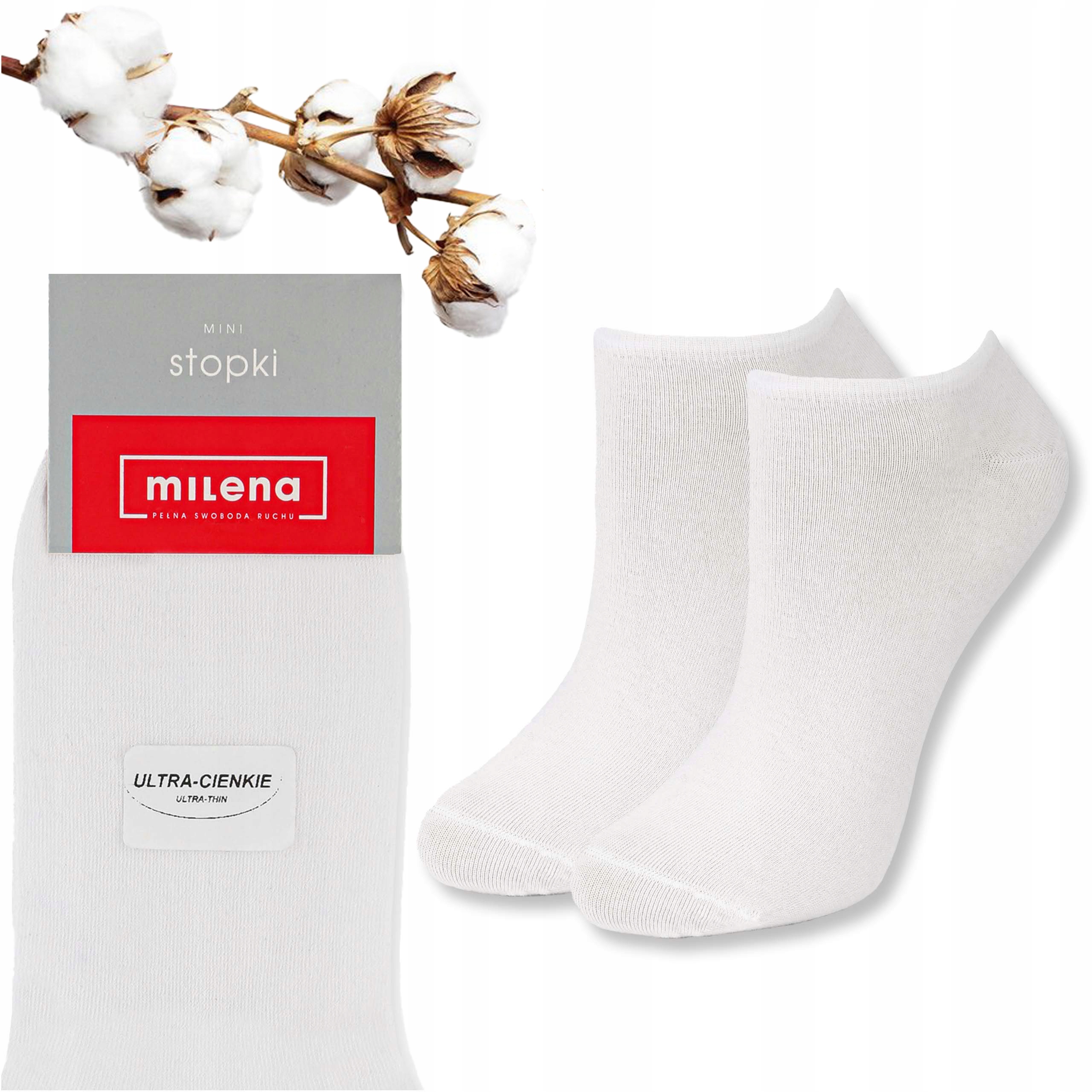 Členkové Ponožky pánske Bavlnené Na Leto Ultra Tenké Milena 41/43 biela