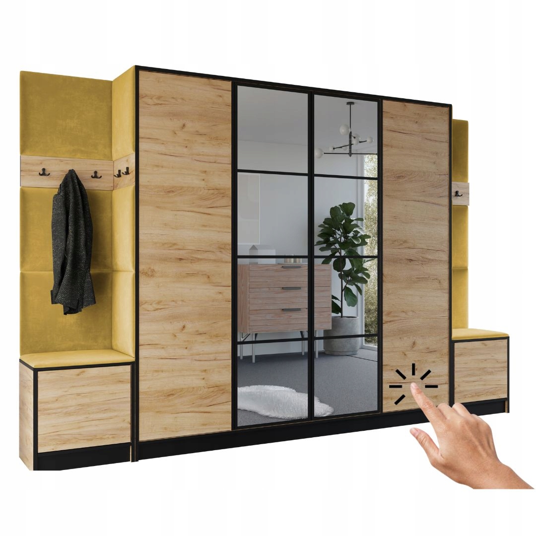 Šatní skříň Costa 17 dub craft zlatý žlutá tkanina Vzor 1