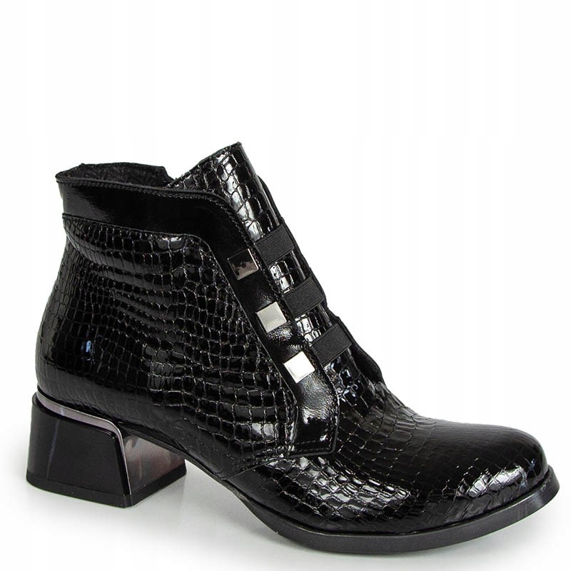 Boccato 8007 Černé Kožené Kotníkové Boty S Ozdobou vel. 36