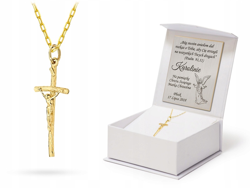 Zlatý Řetízek S Papežským Křížem Pro Svaté Přijímání 585