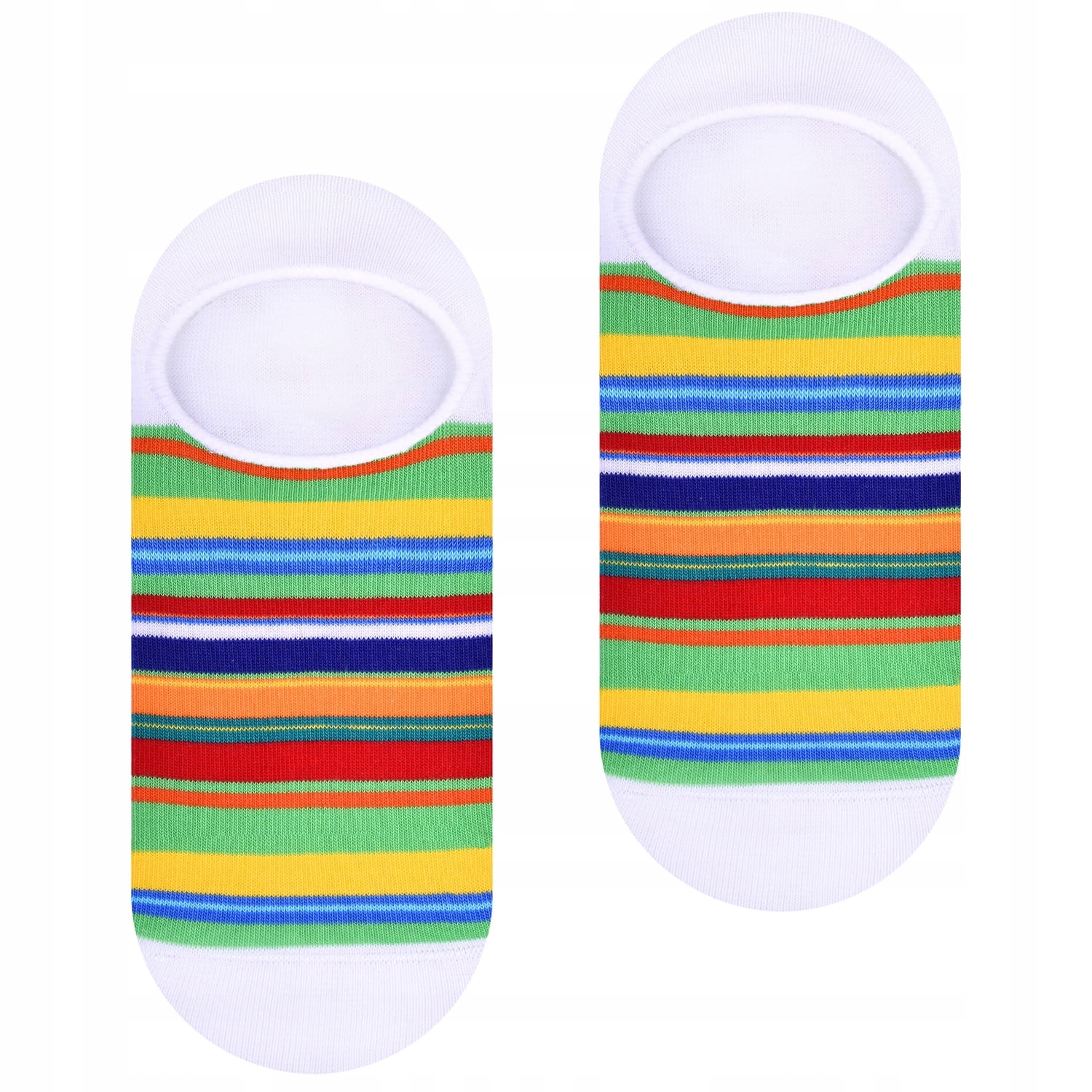 

Stopki folk - pasiak łowicki - białe - 38-40