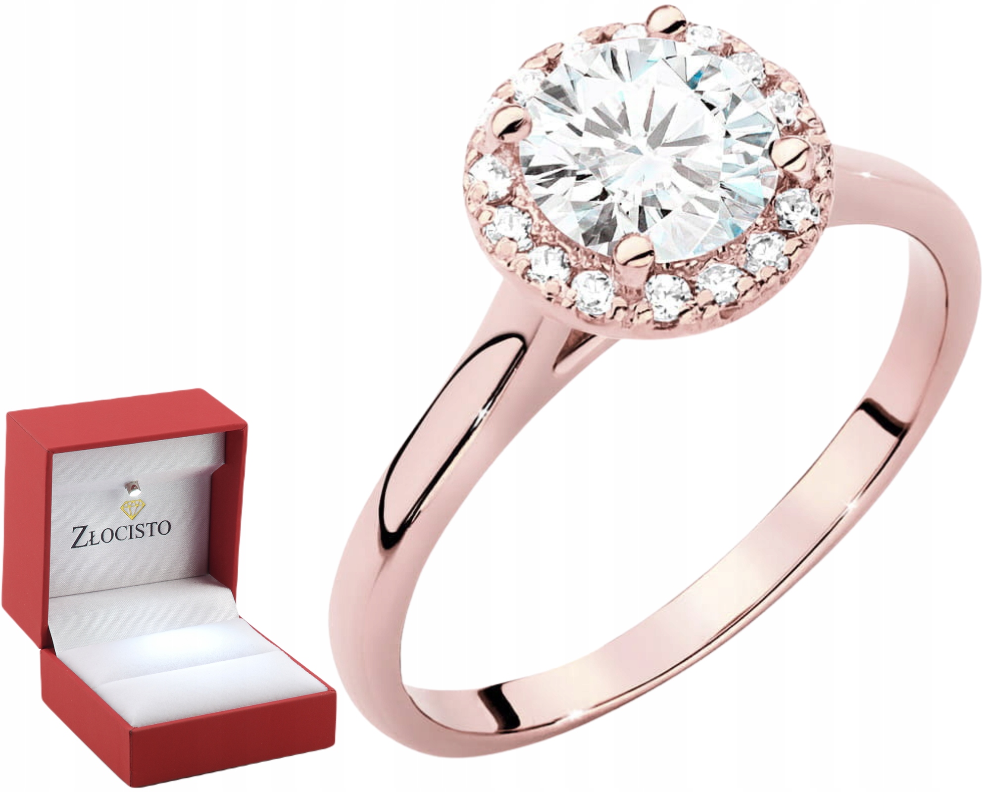 Růžové Zlato Prstýnek Diamanty Lab 1,14 Ct Dárek Drť 585