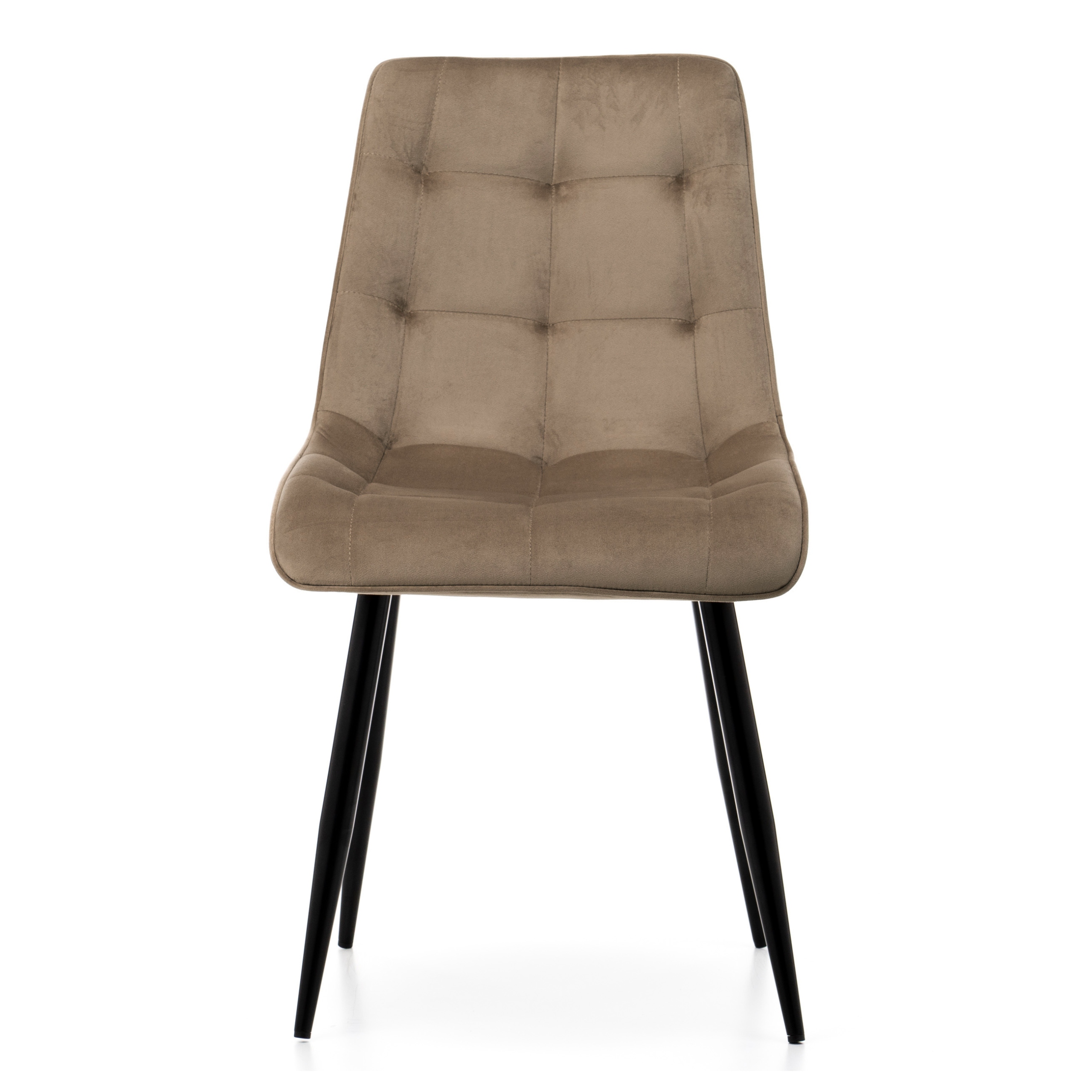 Krzesło Tapicerowane Welurowe Chic Ciemnobeżowy Aksamit