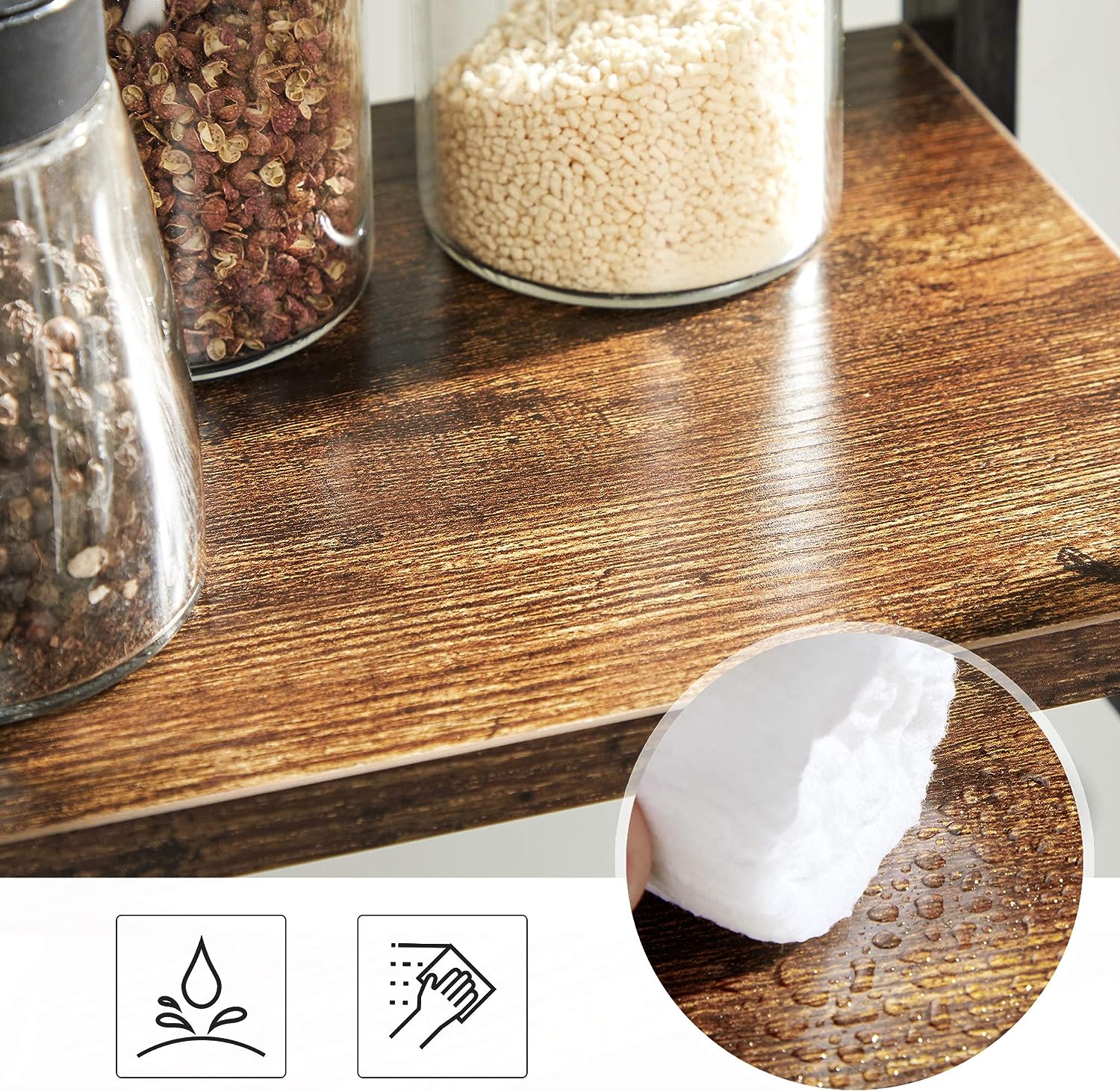 PÓŁKA REGAŁ STOJAK ORGANIZER NA BLAT STYL INDUSTRIALNY LOFT RUSTYKALNY Materiał drewno