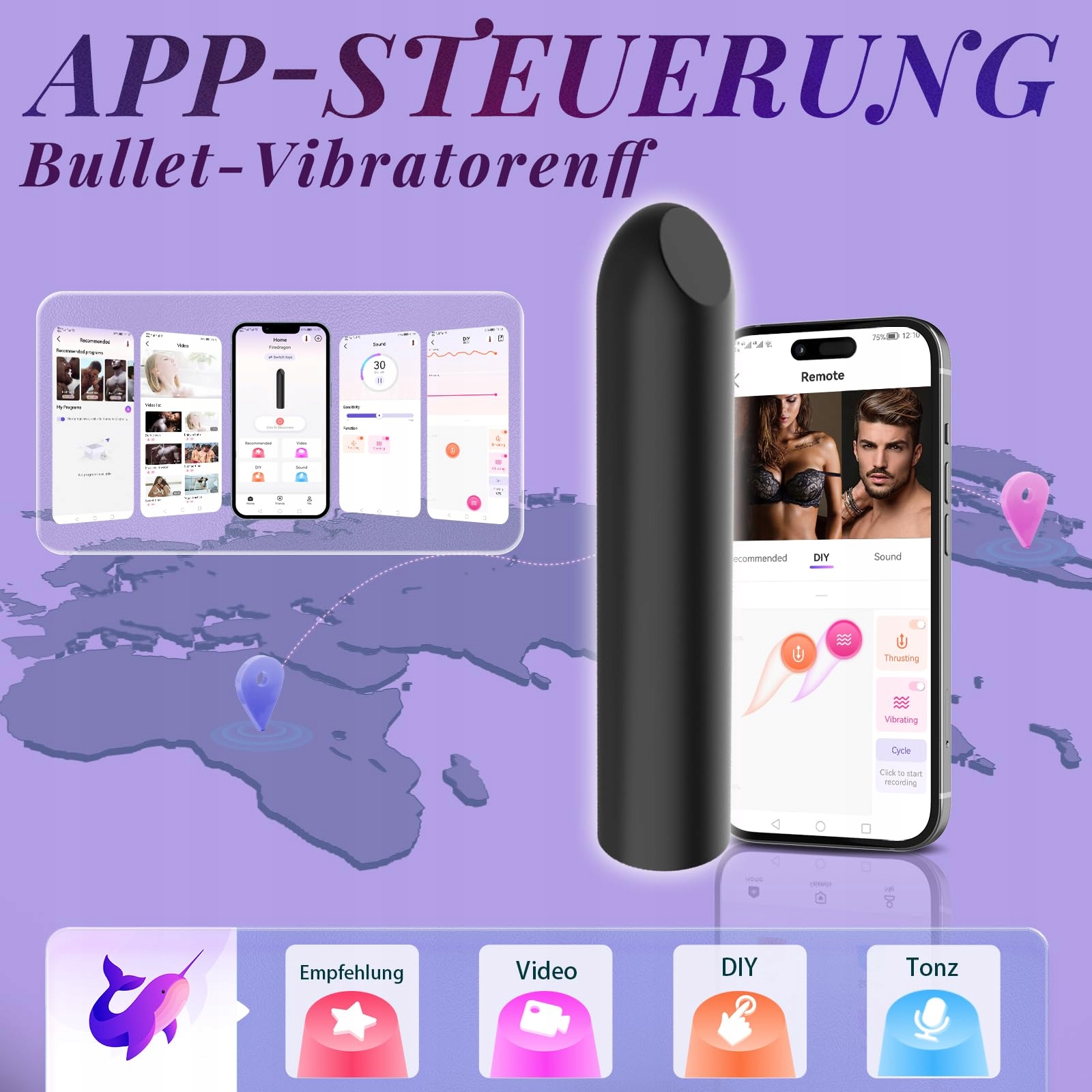MINI VIBRATOR DLA KOBIET 10 TRYBÓW WIBRACJI CICHA STYMULACJA — miniatura 5