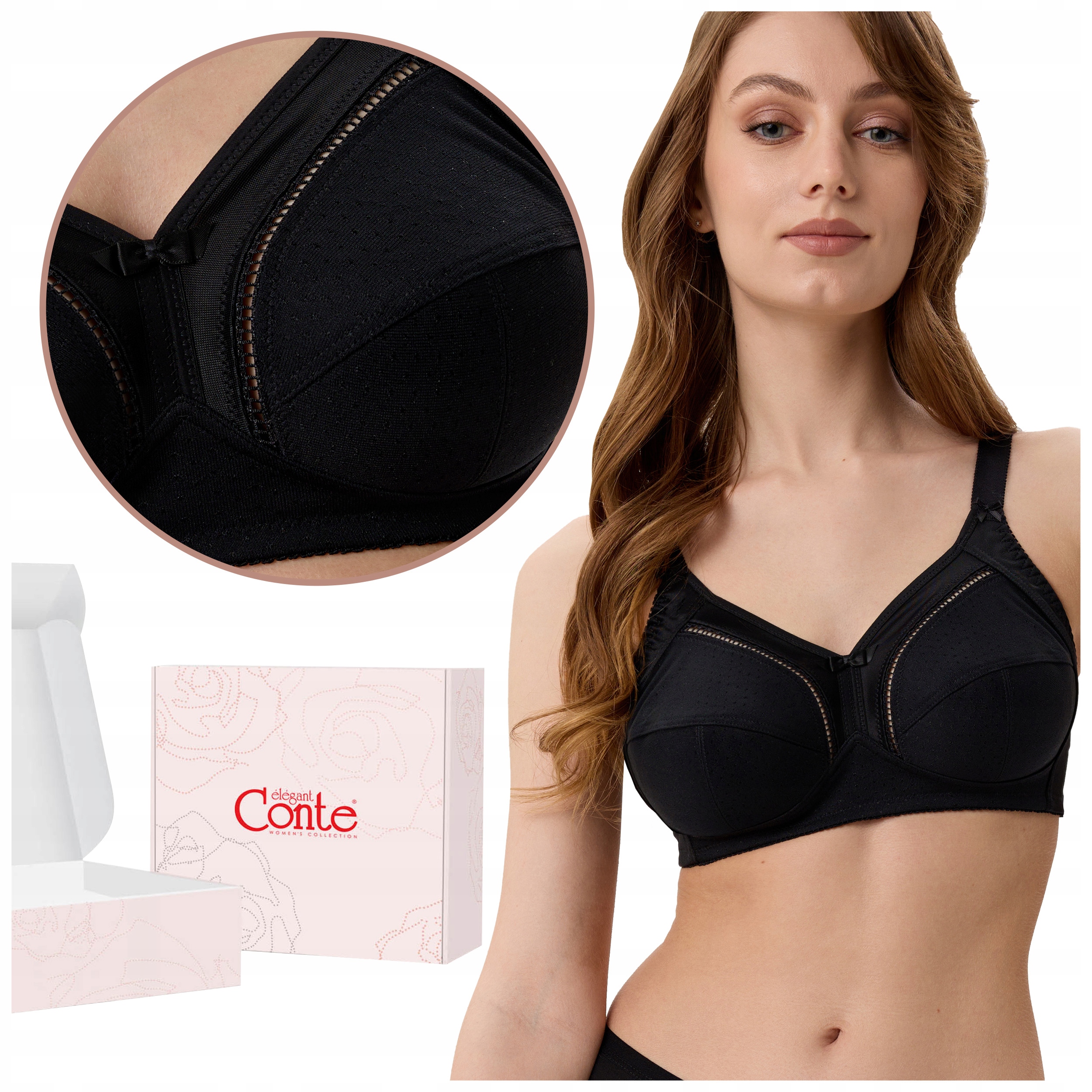 Biustonosz PODTRZYMUJĄCY biust korygujący Conte RB7018 czarny