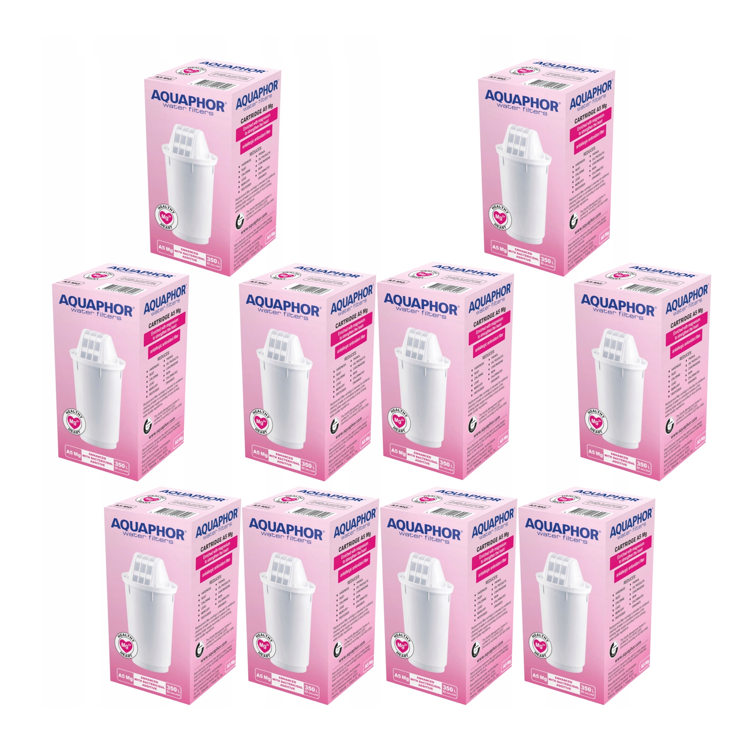Filtrační vložky do vody obohacující o hořčík Aquaphor A5 Mg 10 kusů