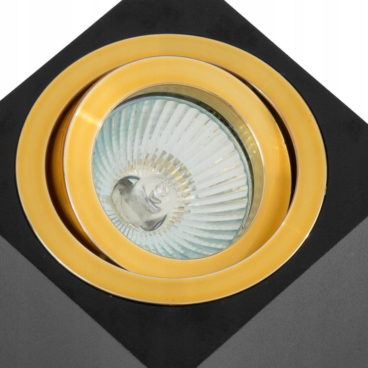 Svítidlo Čtverec Na Omítku Černé GU10 MR16 Zlaté