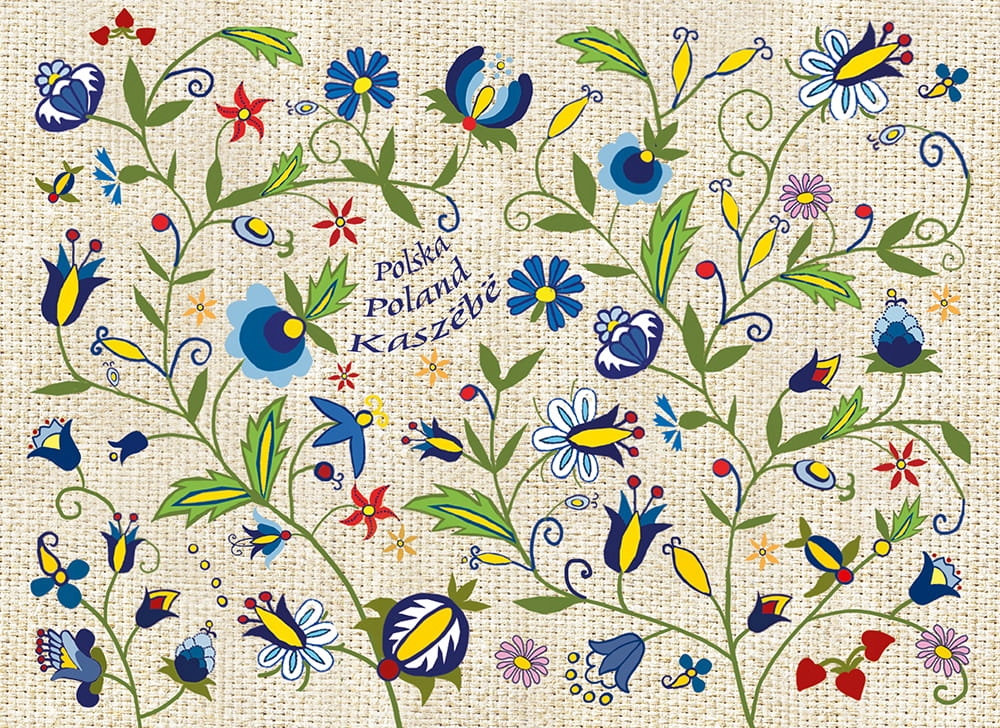 KARTKA SKŁADANA KARNET B6 + KOPERTA - WZÓR KASZUBSKI KASZUBY FOLK