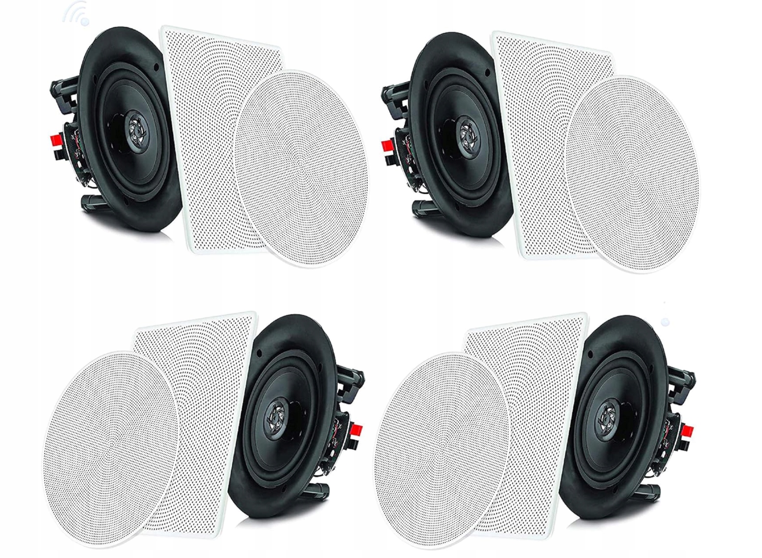 Głośniki Zestaw Podtynkowe Naścienne Bluetooth 4 Sztuki 200W Maskownica