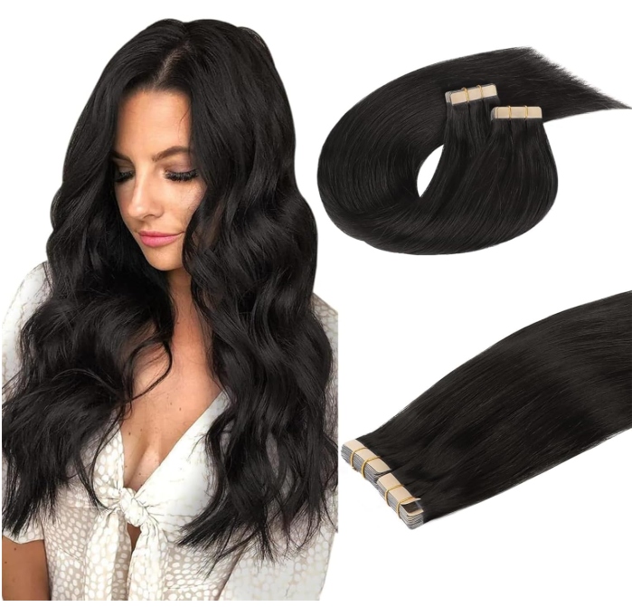 Doores páska na prodlužování vlasů, přírodní černá 16 palců 40 kusů