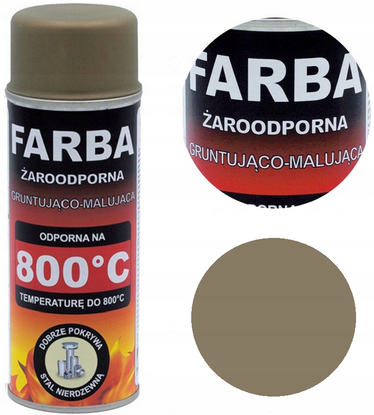 Farba Żaroodporna Do Zacisków Hamulcowych Tłumika Wydechu 400 ML Hansa Brąz