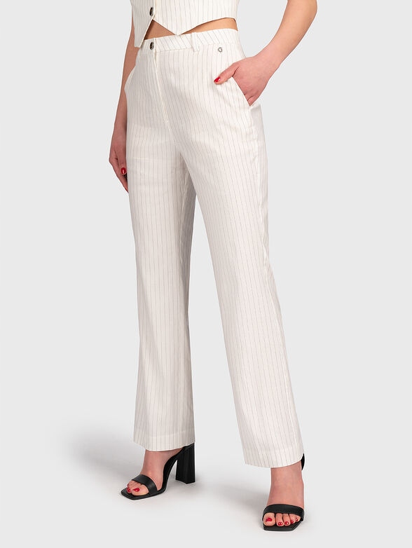 Guess Krémové Pruhované Kalhoty (M)