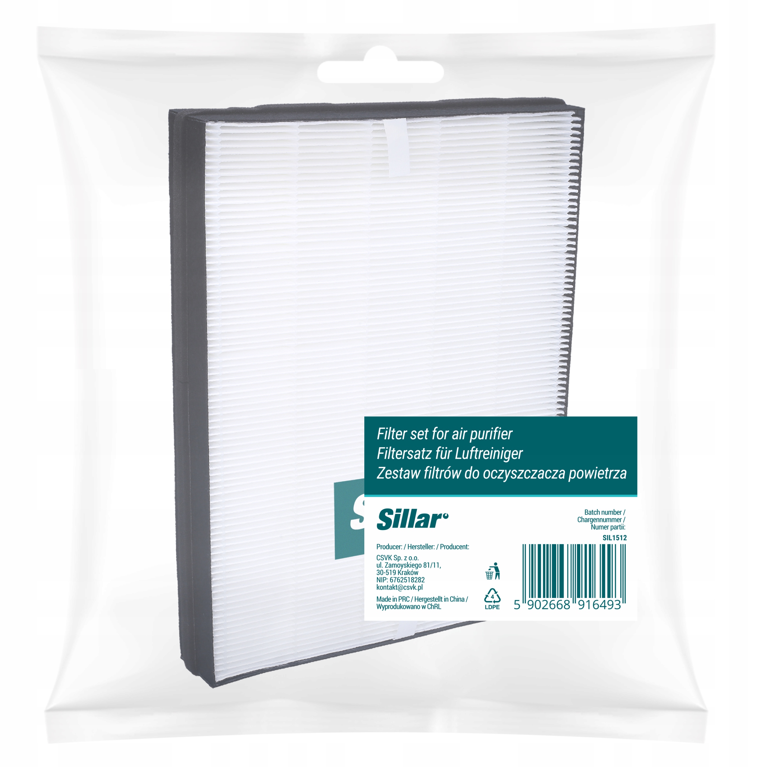 Filtr Zamienny Sillar Do Oczyszczacza Powietrza Philips AC2882/10 AC2887/10