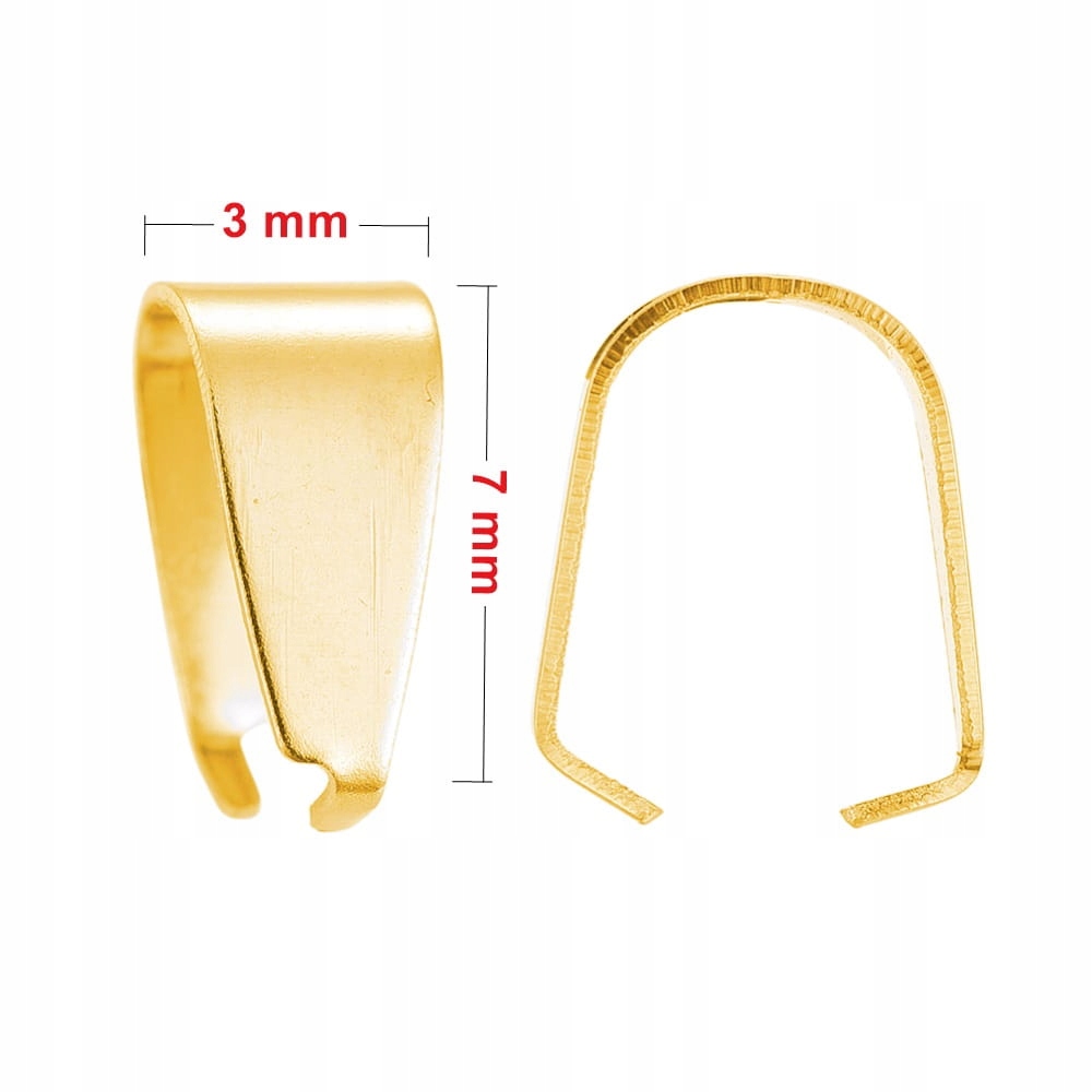 Krawatka stal chirurgiczna pozłacana ~7x3 mm 3szt.