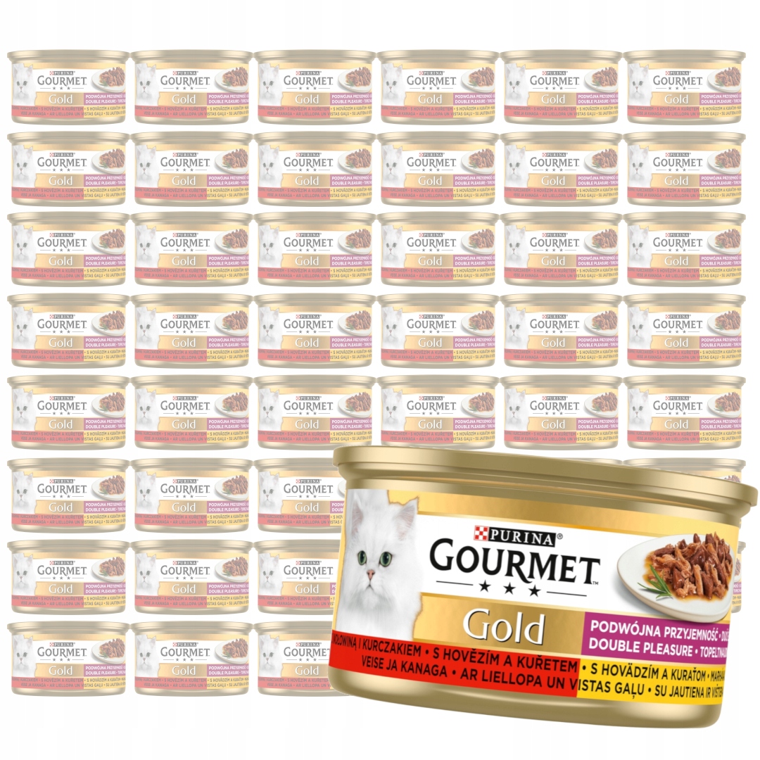 Levně Purina Gourmet Gold 48x85g Mokré Krmivo Pro Kočky Hovězí a kuřecí maso