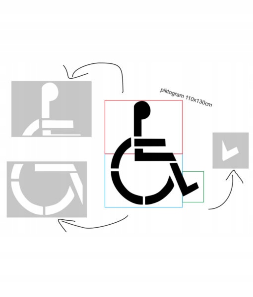 Szablon malarski Inwalida P24, parking 110x130cm Marka Stencils