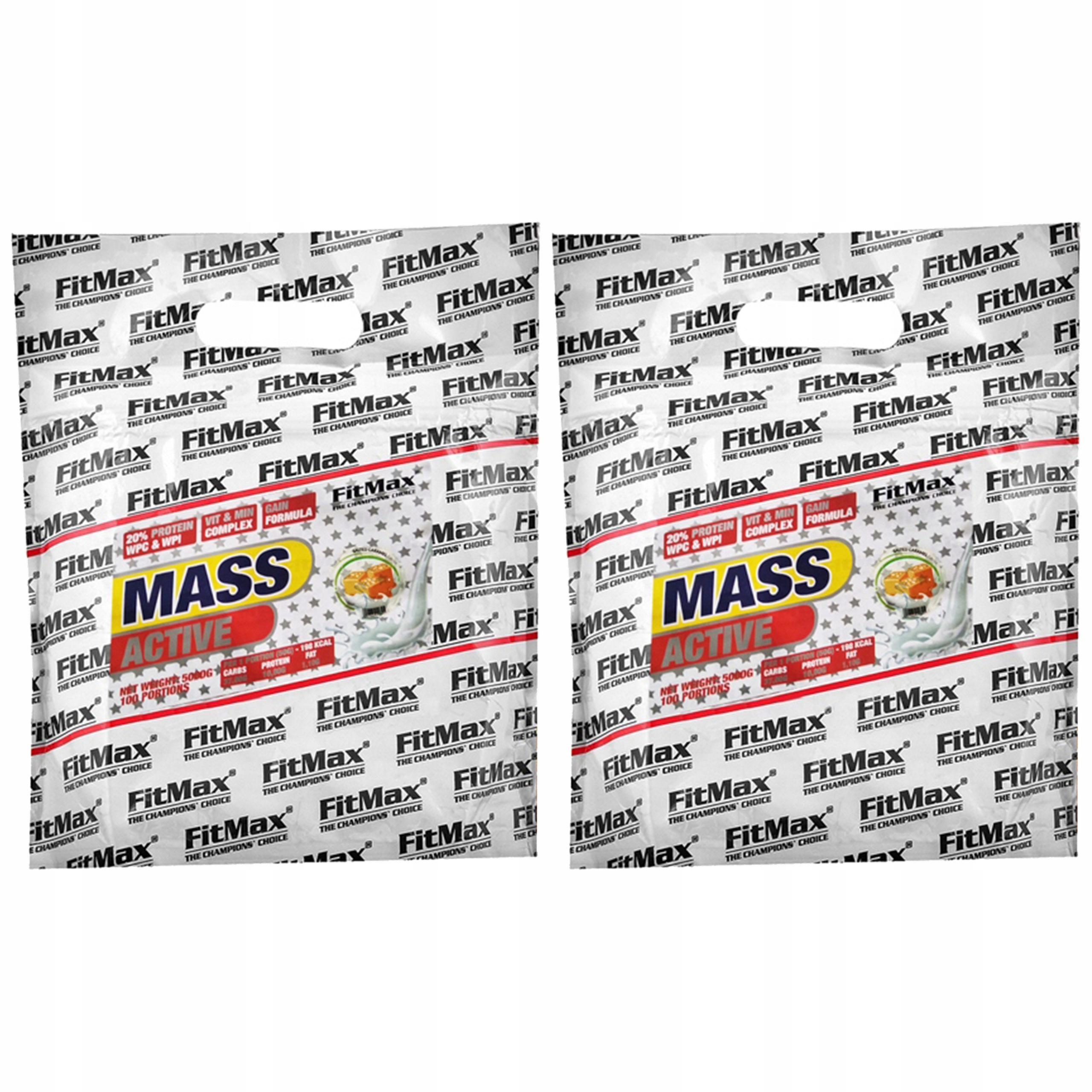 2x Fitmax Mass Active 5000 g Gainer Budování svalů Bílkoviny Glutamin