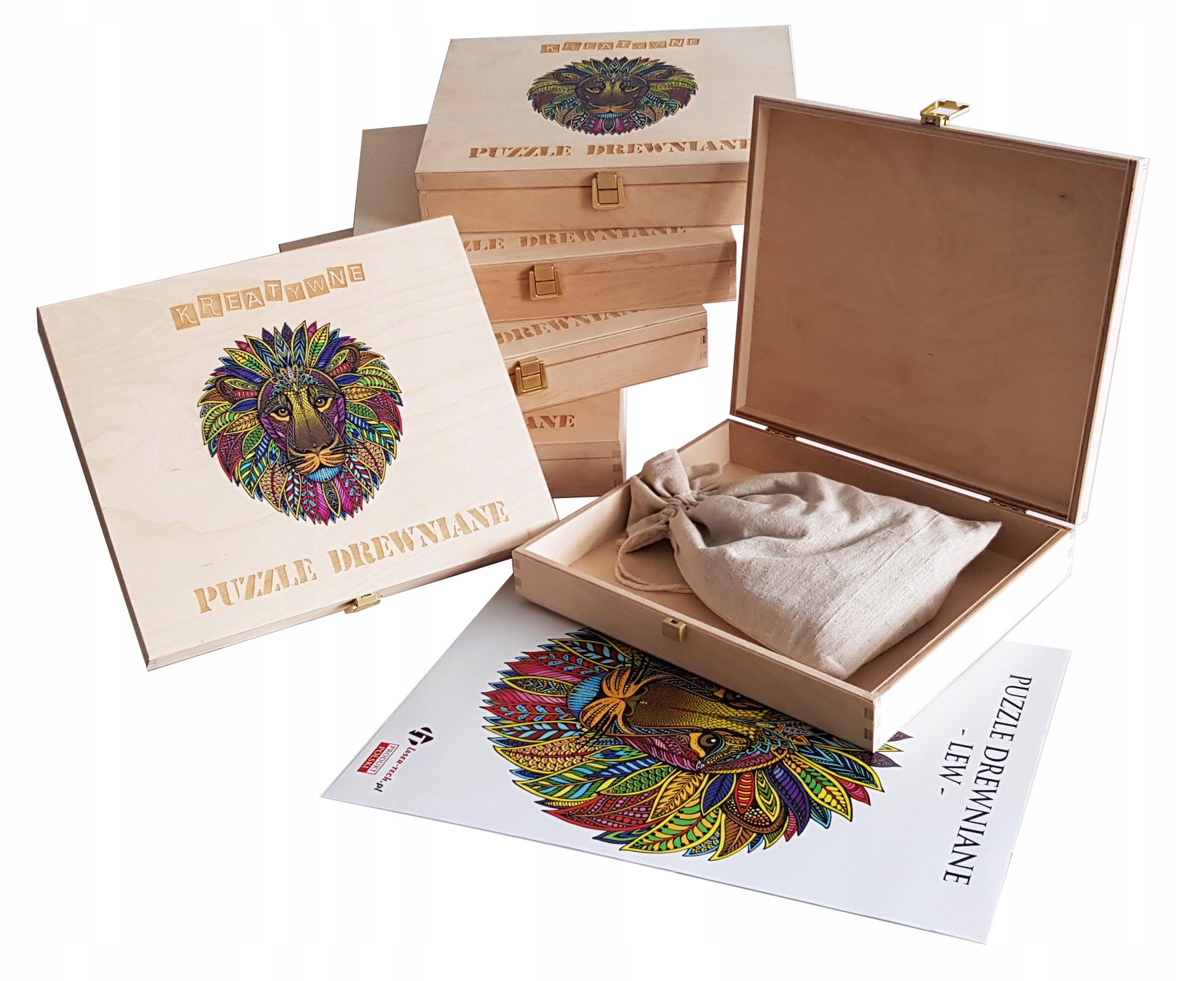 PUZZLE DREWNIANE dla dorosłych XXL - LEW - PREMIUM Bohater Inny