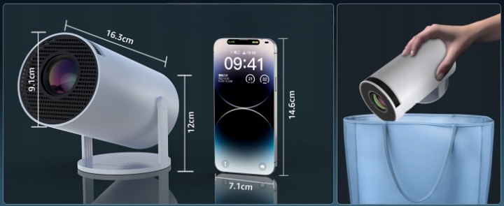 MINI PROJEKTOR SMART RZUTNIK FULL HD Z GŁOŚNIKIEM ANDROID TV WIFI BLUETOOTH Model Rzutnik projektor do slajdów full HD X600 PRO