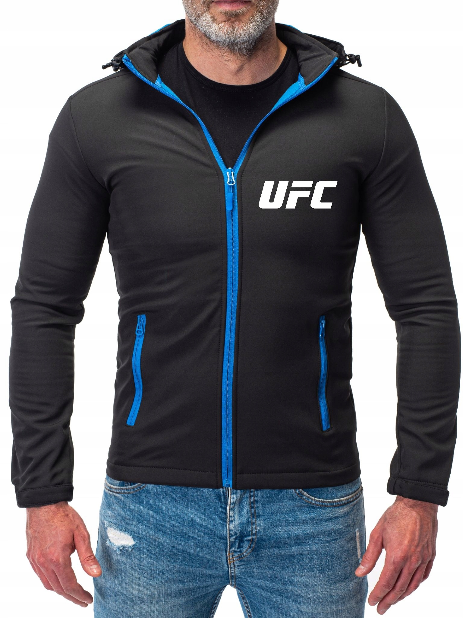 Pánská Přechodová Softshellová Bunda Ufc Černá, Velikost L