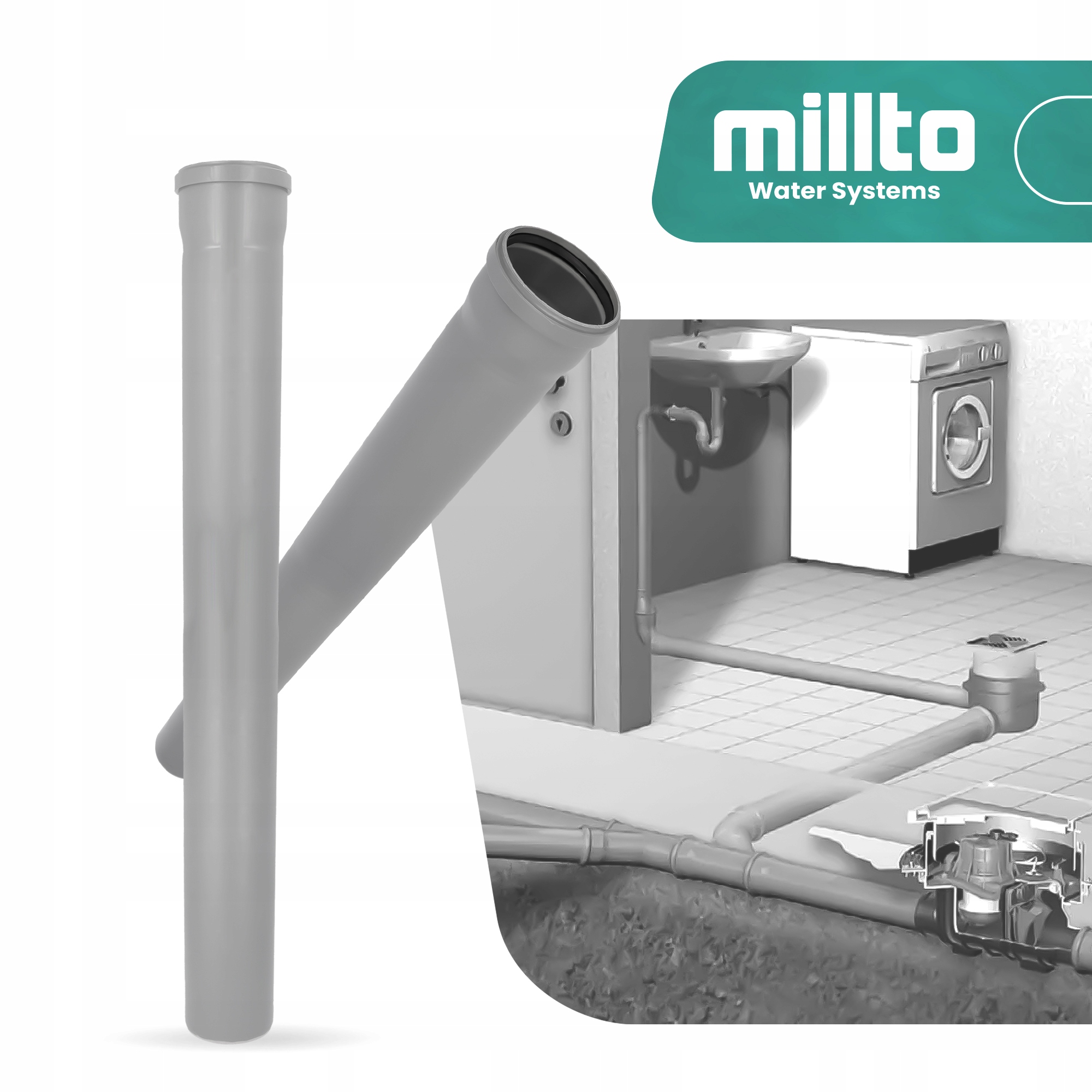 RURA KANALIZACYJNA 110x1000 MM PCV PP ODPŁYWOWA WODY WEWNĘTRZNA PLASTIKOWA Materiał wykonania PP